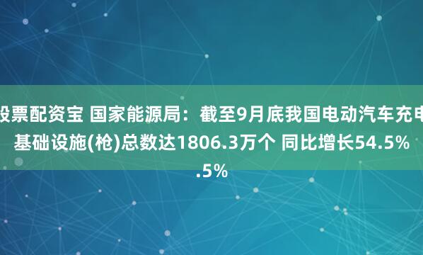 股票配资宝 国家能源局：截至9月底我国电动汽车充电基础设施(枪)总数达1806.3万个 同比增长54.5%