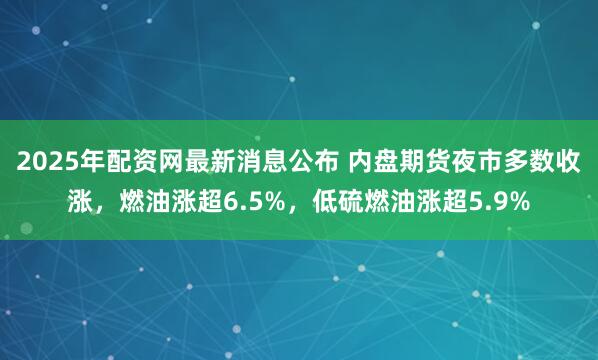 2025年配资网最新消息公布 内盘期货夜市多数收涨，燃油涨超6.5%，低硫燃油涨超5.9%